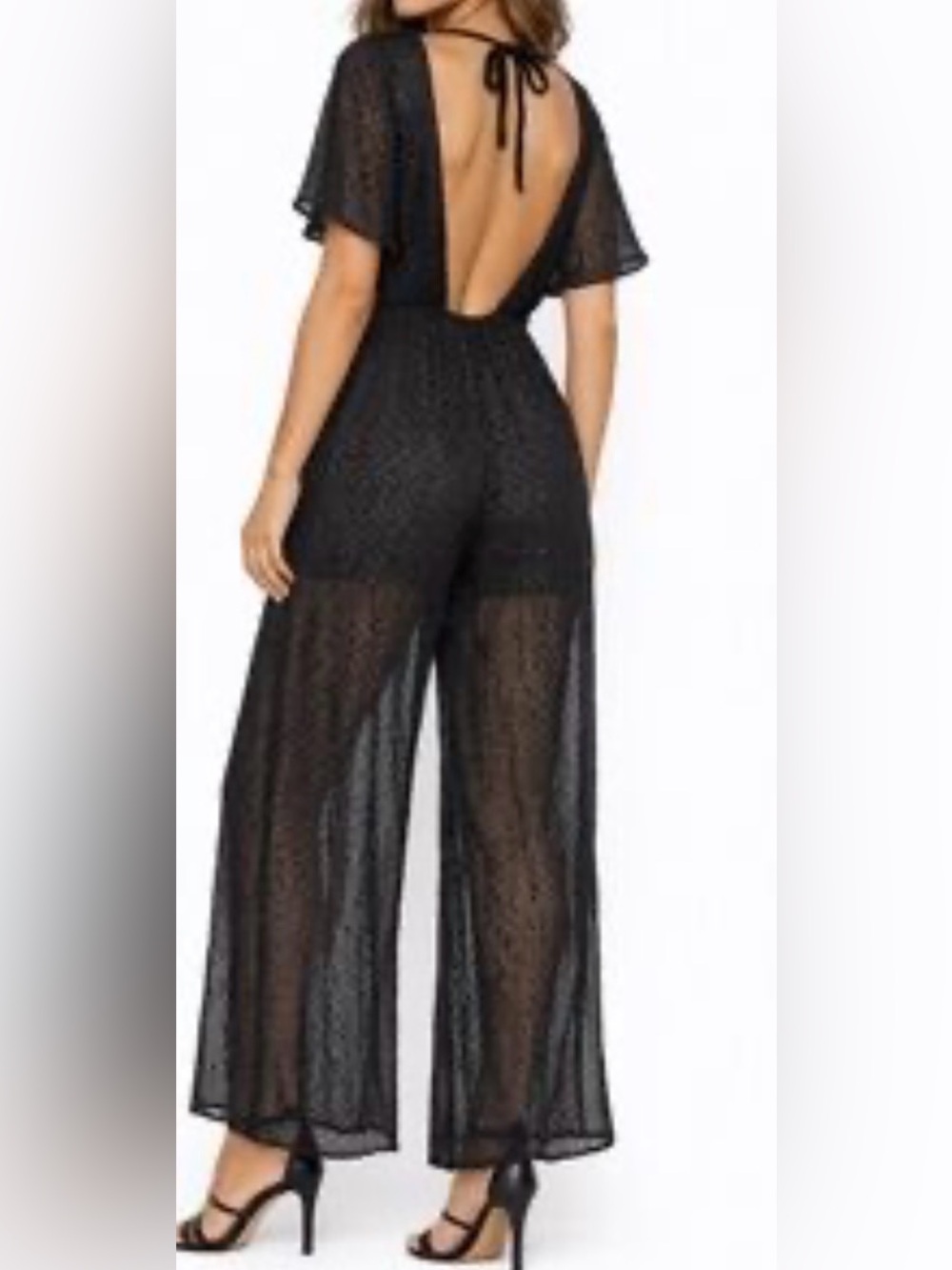 NWT Women's Line & Dot Jumpsuit small Black   A675
